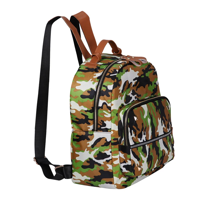 Forest Camouflage Цветные блокирующие прочные Детские Пеленки сумки женский рюкзак подгузник сумка для новорожденной мамы водонепроницаемый высокой емкости пеленки сумка - Цвет: Forest Camouflage