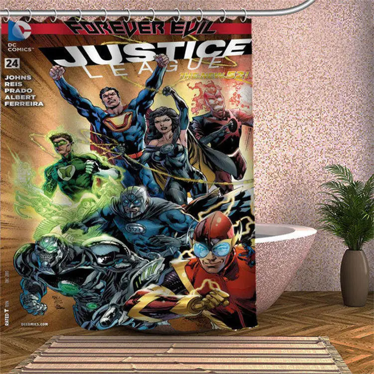 Shower Curtain Justice League занавеска для душа Экологичная современная ткань полиэстер на заказ для ванной украшения интерьера, шторы занавески s - Цвет: Shower Curtain