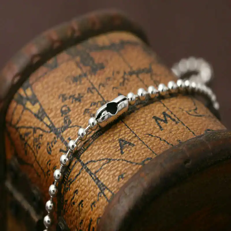 S925 sterling silver men's necklace personalized fashion jewelry round beads with a chain of 2018 new gift to send lover | Украшения и