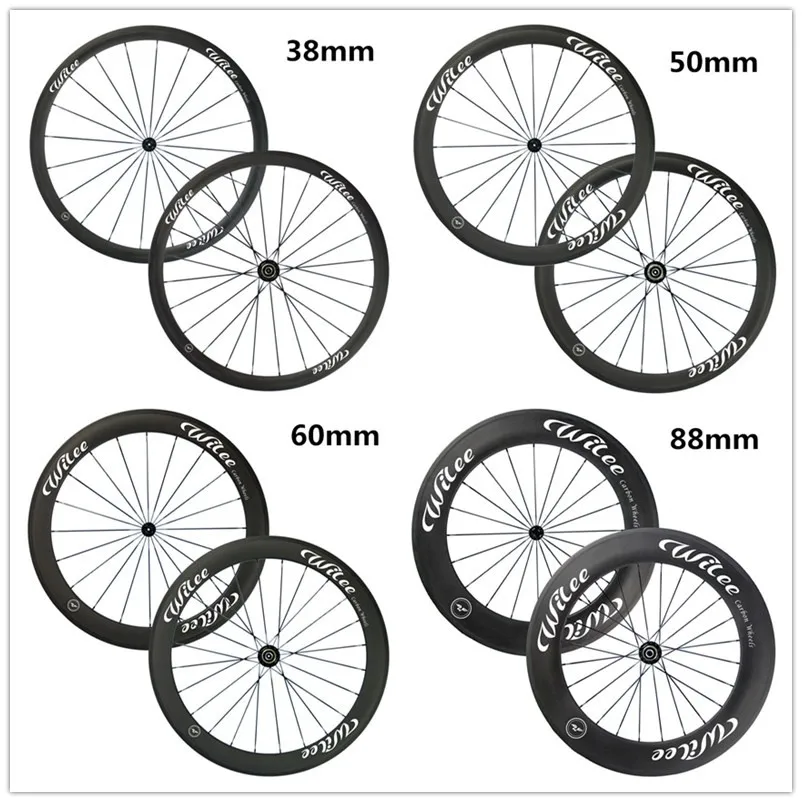 

700C колеса для дорожного велосипеда, базальтовый тормоз, дорожный велосипед 38 мм, 50 мм, 60 мм, 88 мм, клинчерная трубчатая углеродная колесная па...