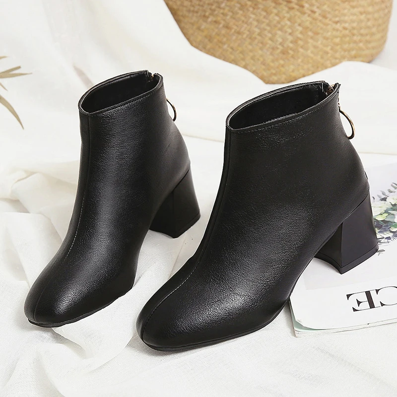 Size35 40 2018 Новые Модные ботильоны Для женщин сапоги Осенняя обувь на молнии женские
