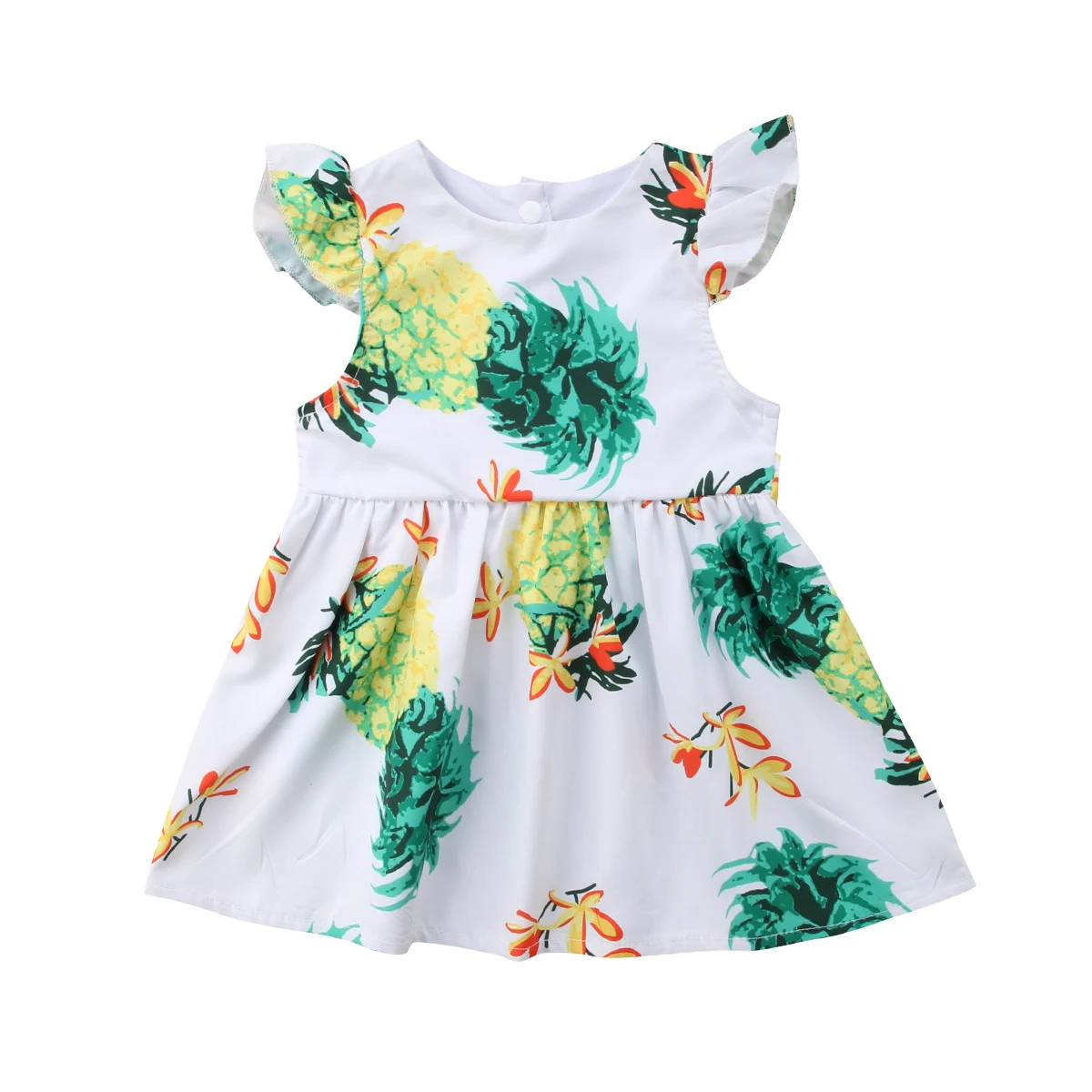 New Kids Baby Girls Pinaapple Ruffles Princess Mini Dress Party | Детская одежда и обувь