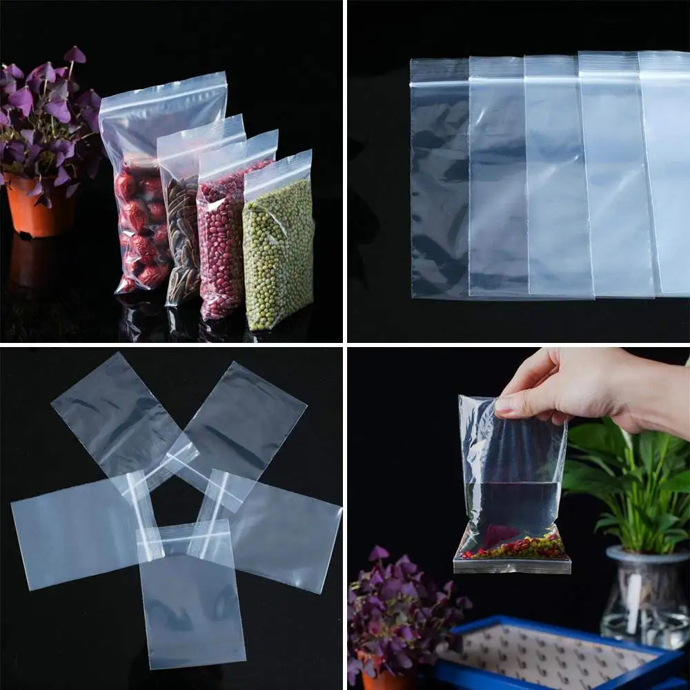 1000 2x3 /4*6cm Clear Reclosablel Zip Lock Poly Bag Transparent Jewelry Plastic Small Storage | Дом и сад