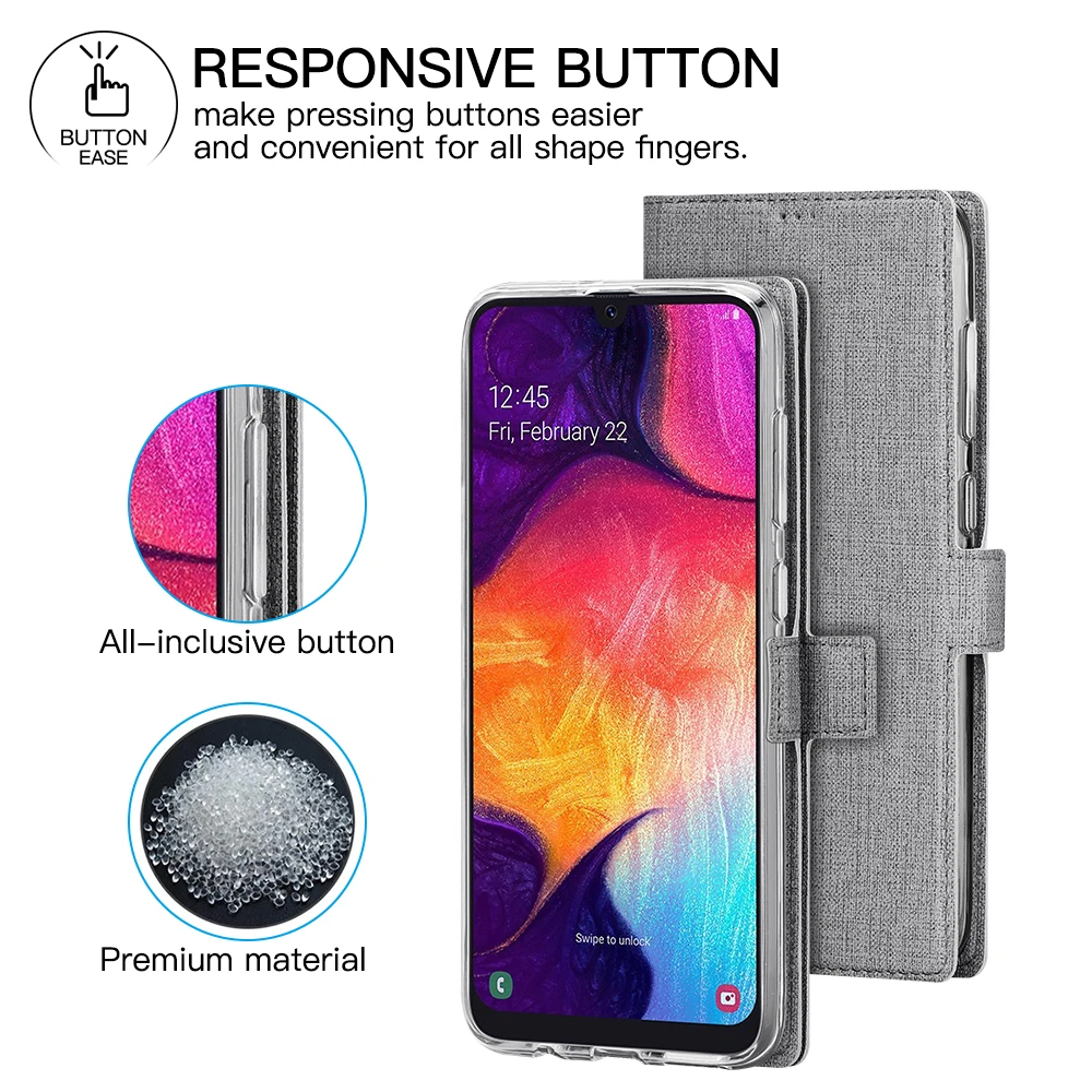 Для samsung Galaxy A50 чехол для телефона бумажник кожаный мягкий противоударный флип-кожа защитa чехол для Galaxy A50 прикрепляющийся к чехол на магните