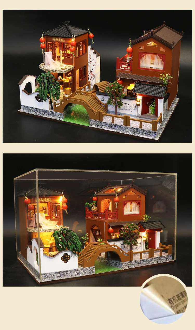 Детские игрушки Diy кукольный домик собирать деревянные Miniaturas кукольный дом мебель миниатюрный кукольный домик Головоломка Развивающие игрушки для детей