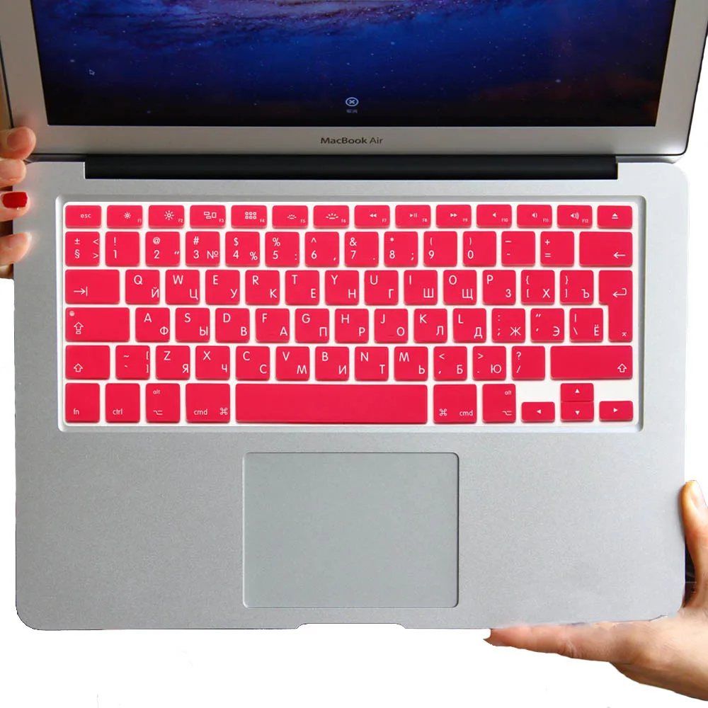 Redlai силикон EU/UK русская градиент/однотонная цветная клавиатура чехол для Macbook Air 13 дюймов A1466 Pro retina 13 1" покрытие для клавиатуры