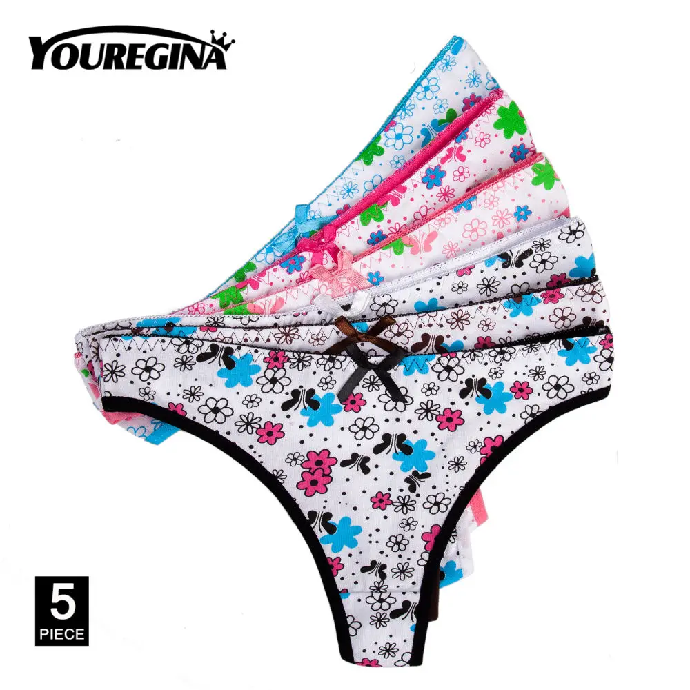 E random color-5 pcs Сексуальные женские хлопковые стринги, трусики, нижнее белье, трусы, нижнее белье, дамское нижнее белье, низкая посадка, бант, для девушек, Милые Удобные, 5 шт./комплект, M-XL - Цвет: E random color-5 pcs
