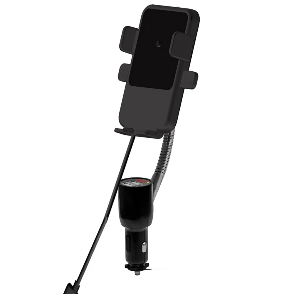Беспроводной двойной USB Qi прикуриватель Смарт автомобильное зарядное устройство с подставкой для телефона