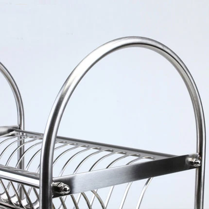 Stainless Steel Dish Rack Kitchen Storage Supplies Put Drain Shelf Double | Дом и сад