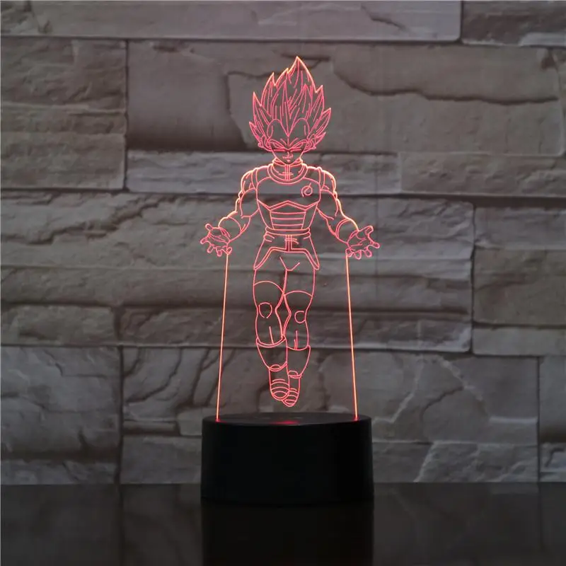 6 Фигурка "Dragon Ball" атмосферная настольная лампа Lampara Супер Saiyan Goku Usb 3d светодиодный ночник прикроватный сенсорный Сенсор освещение лампа - Испускаемый цвет: 6
