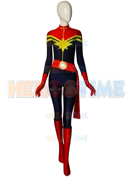 Женский костюм супергероя Ms Marvel Carol Danvers для косплея на Хэллоуин комбинезон из