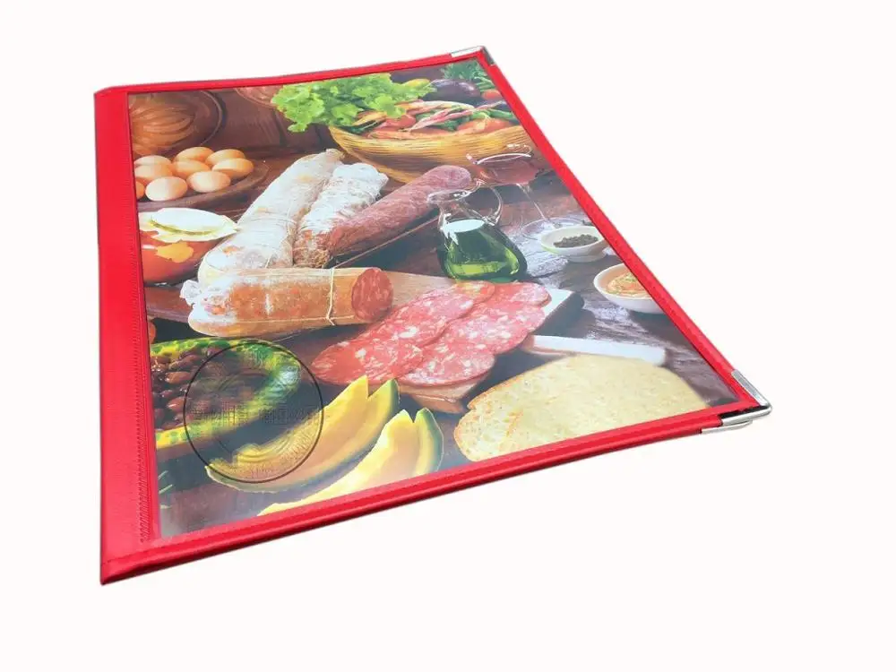 2 sheets red На возраст 1, 2, 3, листы из пластика по оптовой цене меню лист ПВХ обложки для меню, ресторан и кофе, меню A4 прозрачный держатель меню - Цвет: 2 sheets red