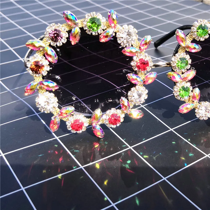 Солнцезащитные очки FML розовые Овальные женские алмазные желтые линзы UV400