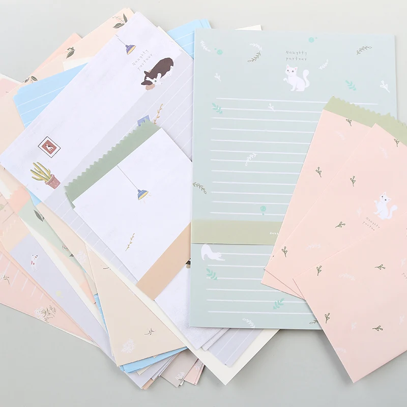 Творческий мультфильм романтический цветок Бумага наборы конвертов прекрасный