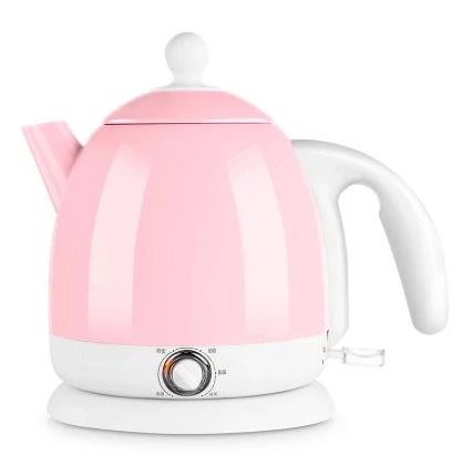 pink CUKYI Теплоизоляция Электрический чайник 0.8л чайник умный постоянный контроль температуры из нержавеющей стали нагревательный котел 1000 Вт - Цвет: pink