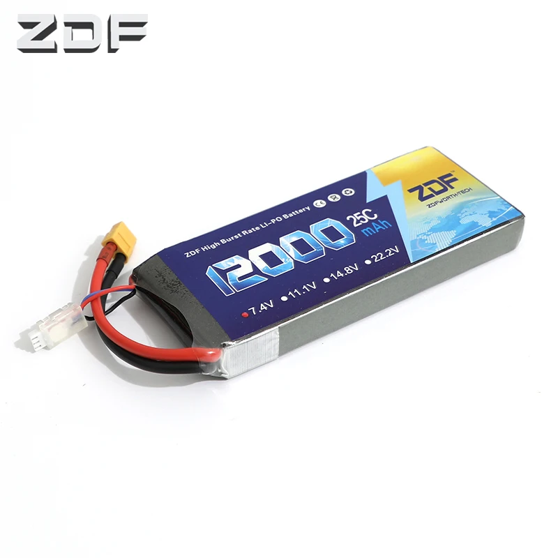 ZDF хорошее качество Lipo батарея 7 4 В 12000 мАч 25C-50C RC AKKU для самолета вертолета лодки FPV