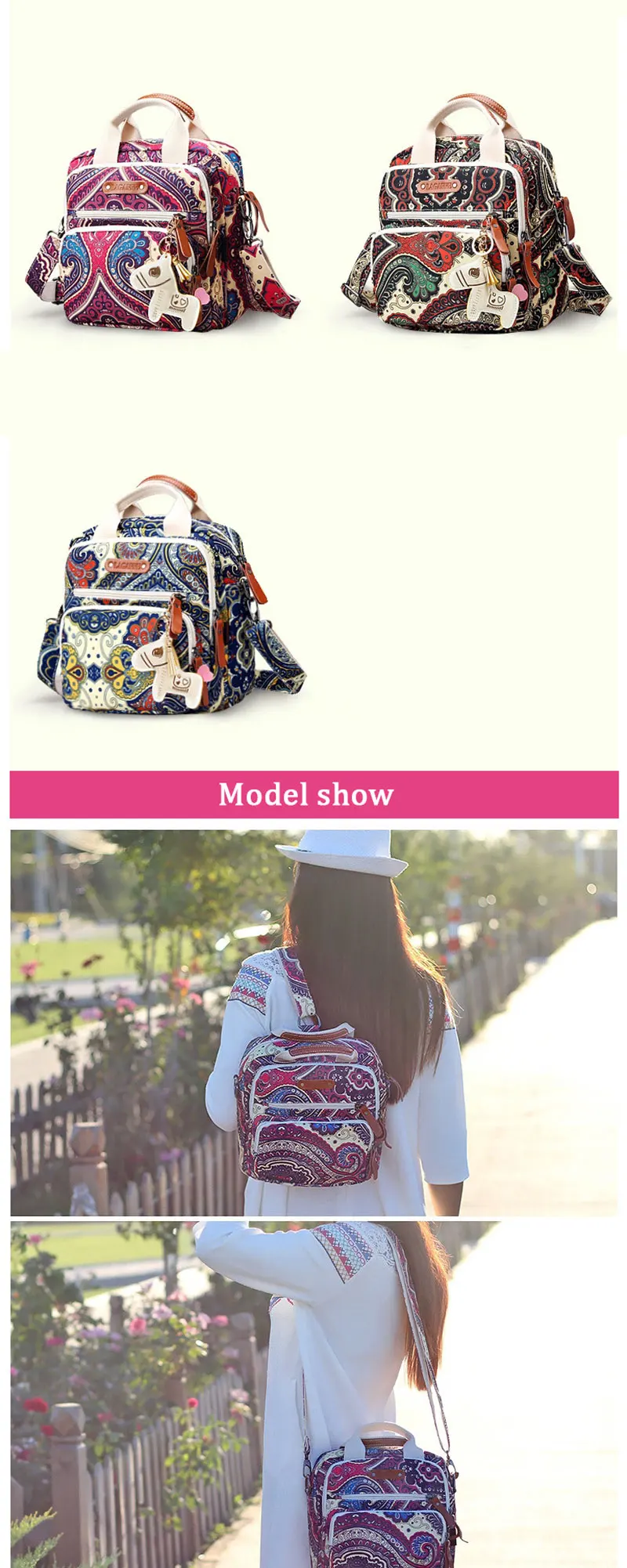 Multifunction Diaper Bag Backpack Mother Care Hobos Bags Baby Stroller Nappy Bag for Mom Horse Ornaments Maternity Backpacks