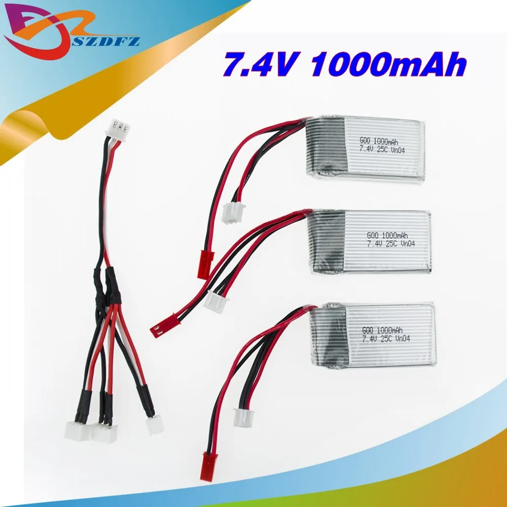 1to3 кабель с расщепленными жилами 2017 Лидер продаж 7 4 V 1000 мА/ч 25C WLtoys V912 V915