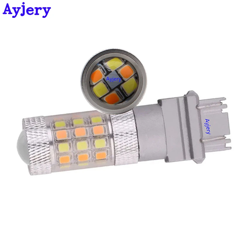 AYJERY! 2 шт. P27/5 Вт T25 3157 2835 42 SMD Светодиодные Автомобильные лампы белый/янтарный