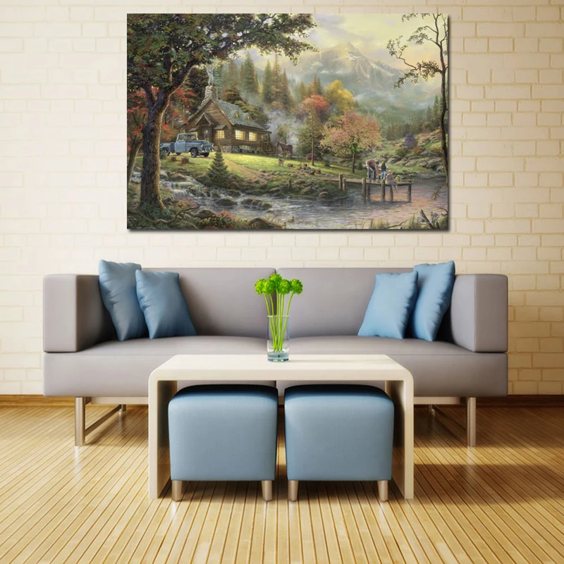 Картина на холсте с принтом Томаса кинкады картина для гостиной украшение дома