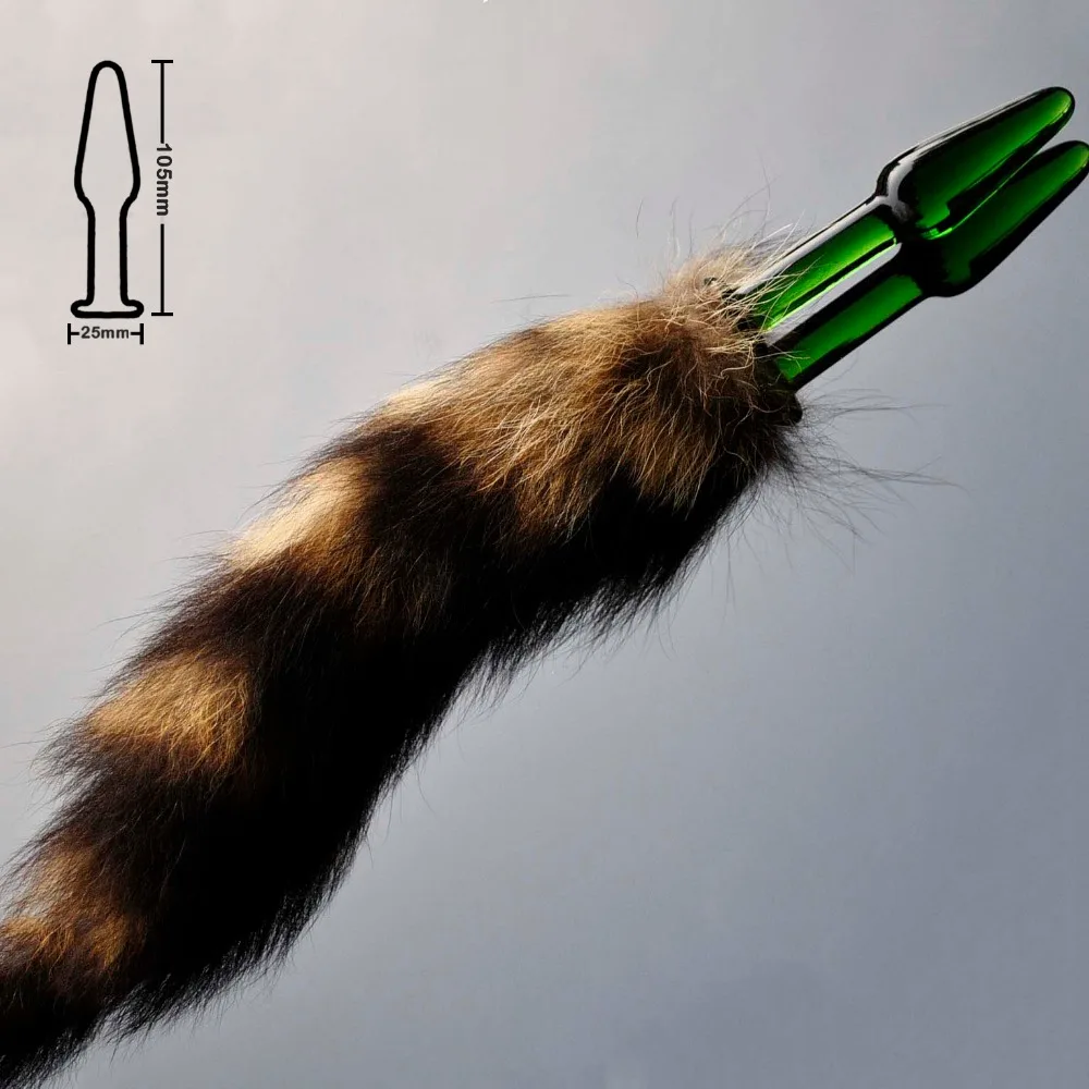 Pyrex стеклянная Анальная пробка с животным лисьим хвостом сексуальная игра для