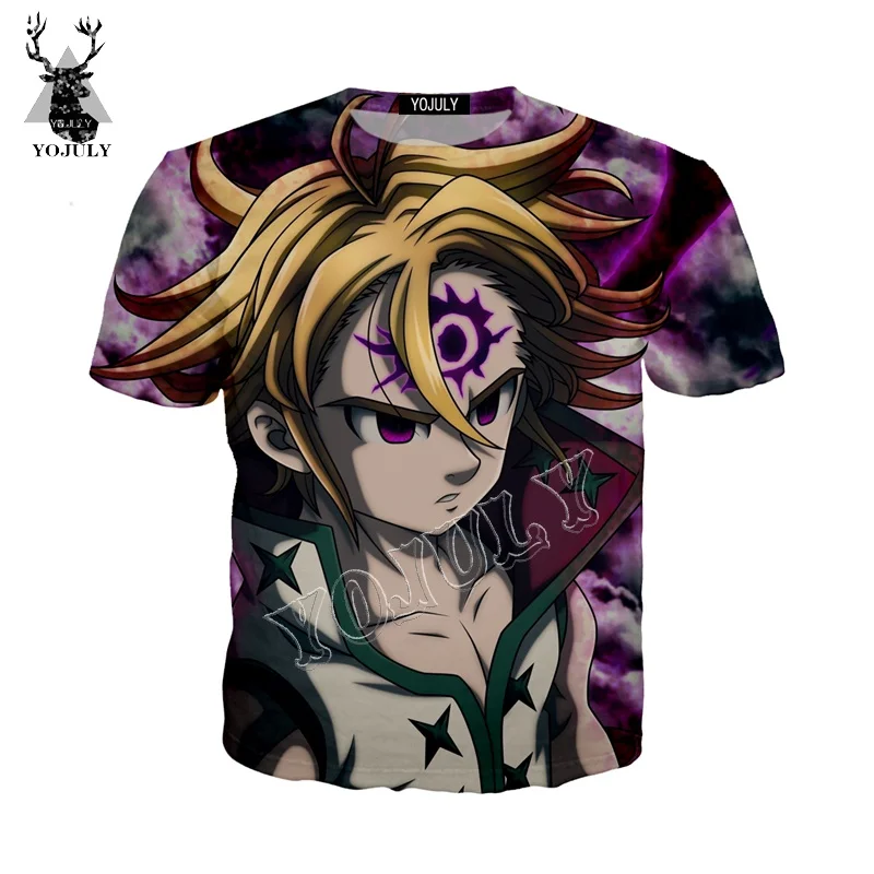 10 YOJULY The Seven Deadly Sins Meliodas аниме 3D Принт футболки летняя повседневная футболка унисекс Мужская/женская одежда с короткими рукавами Y30 - Цвет: 10
