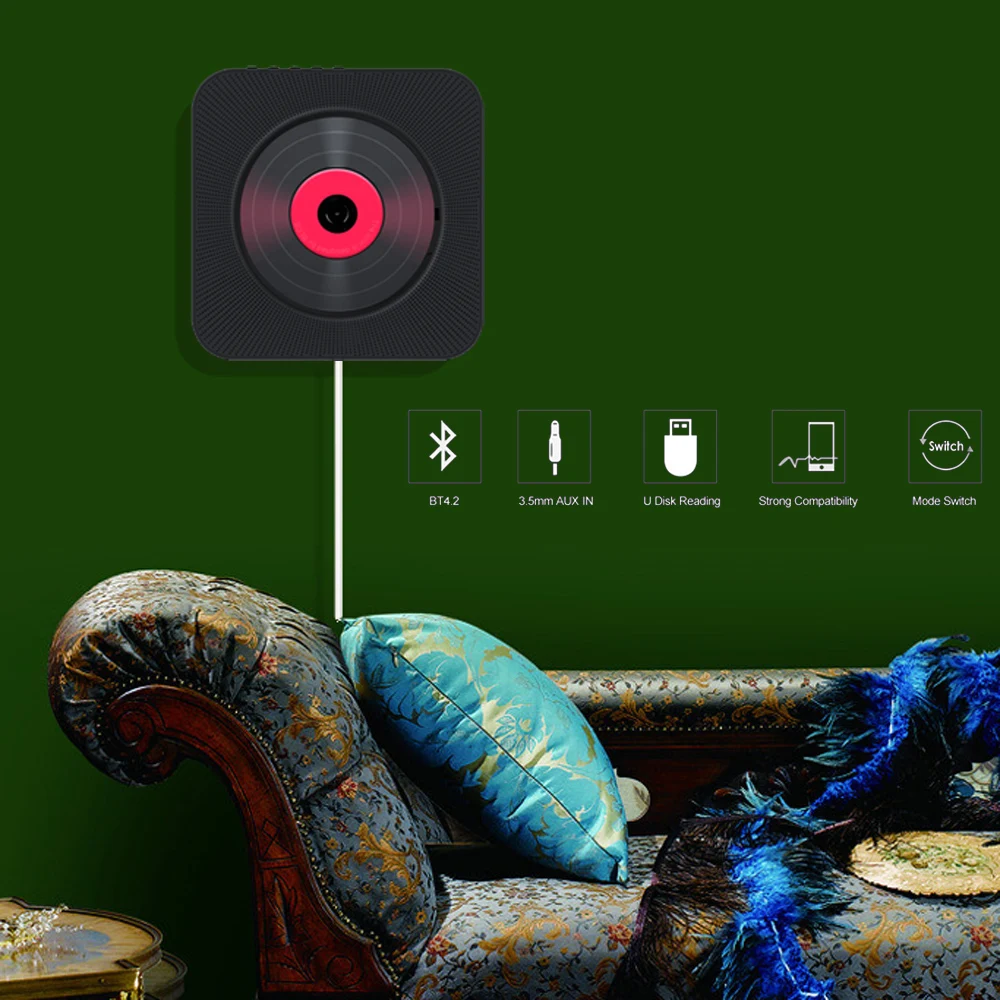 Портативный настенный музыкальный проигрыватель bluetooth колонки Домашнее аудио с