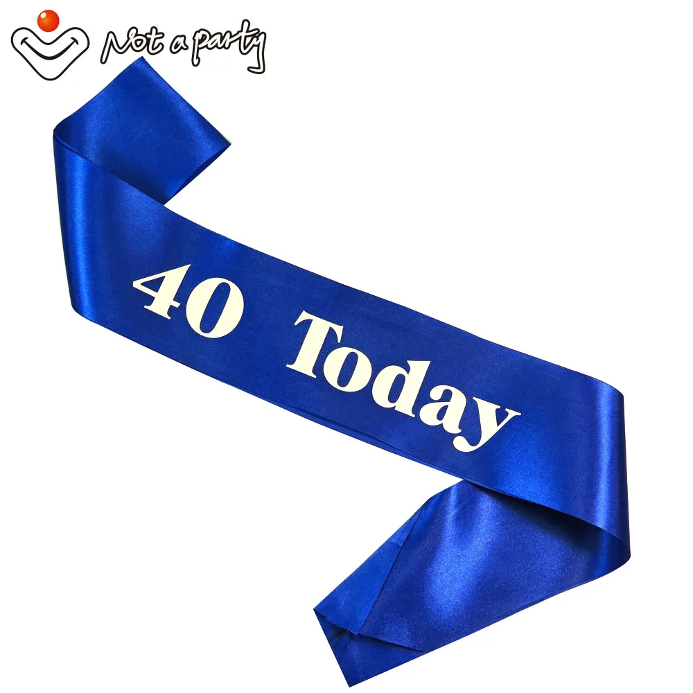 Blueround40today Синяя лента в стиле ретро для мальчиков, моя лента для дня рождения, ленты принцессы для женщин и мужчин, для взрослых, 18, 21, 30, 40, 50, вечерние платья для девочек - Цвет: Blueround40today