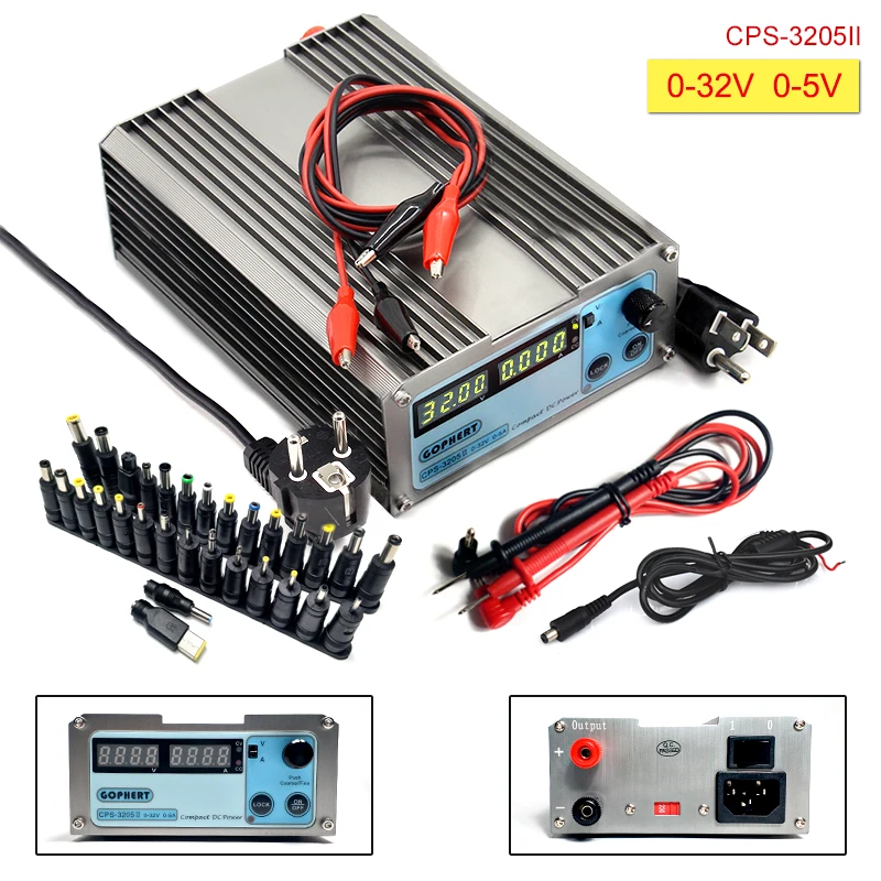 3205II DC Питание Мини цифровой источники питания постоянного тока Регулируемый 32V 5A