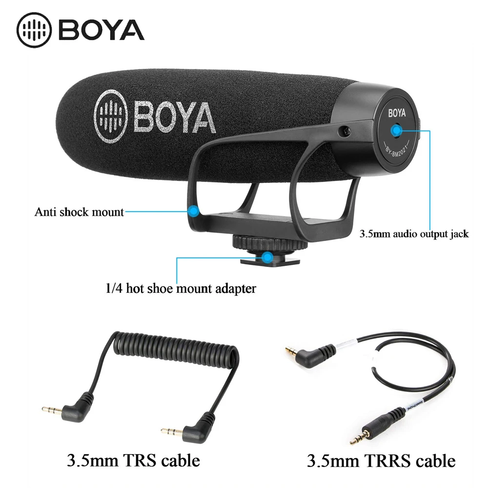 BOYA BY-BM2021 супер кардиоидный дробовик видео микрофон для DSLR камеры Canon Nikon sony Panasonic видеокамеры смартфона