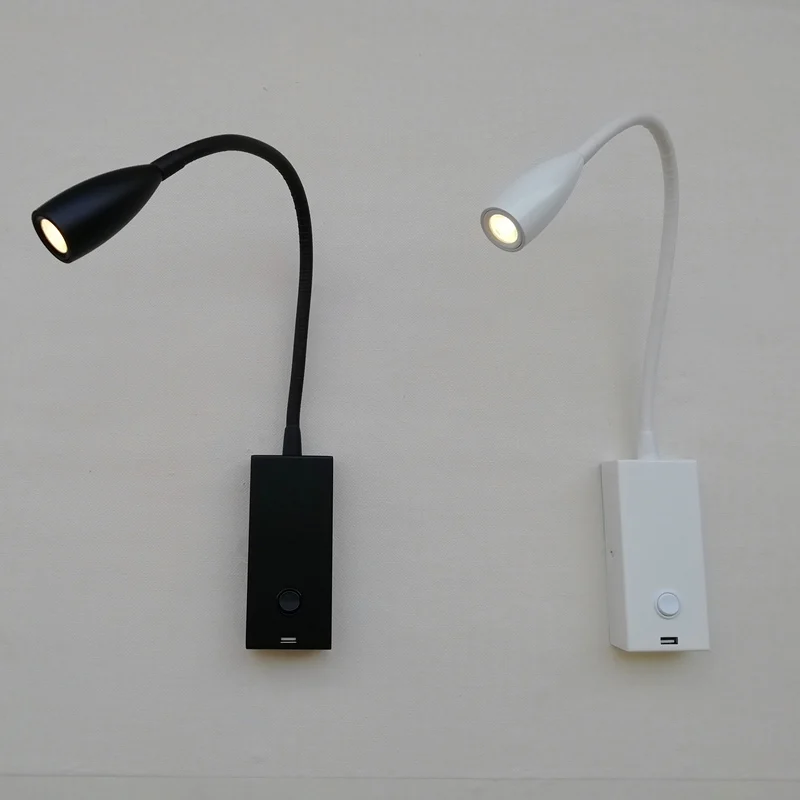 Topoch 5V 2A USB светодиодный Лампы для чтения на переключатель включения/выключения 3