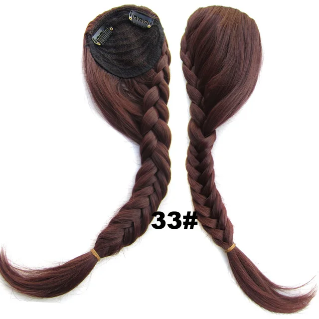 B12 Color 33 4 шт./лот плетеная заколка для волос, удлинитель для волос, для невесты, Косой челка, заколка для волос, для укладки волос, 19 цветов - Цвет: B12 Color 33