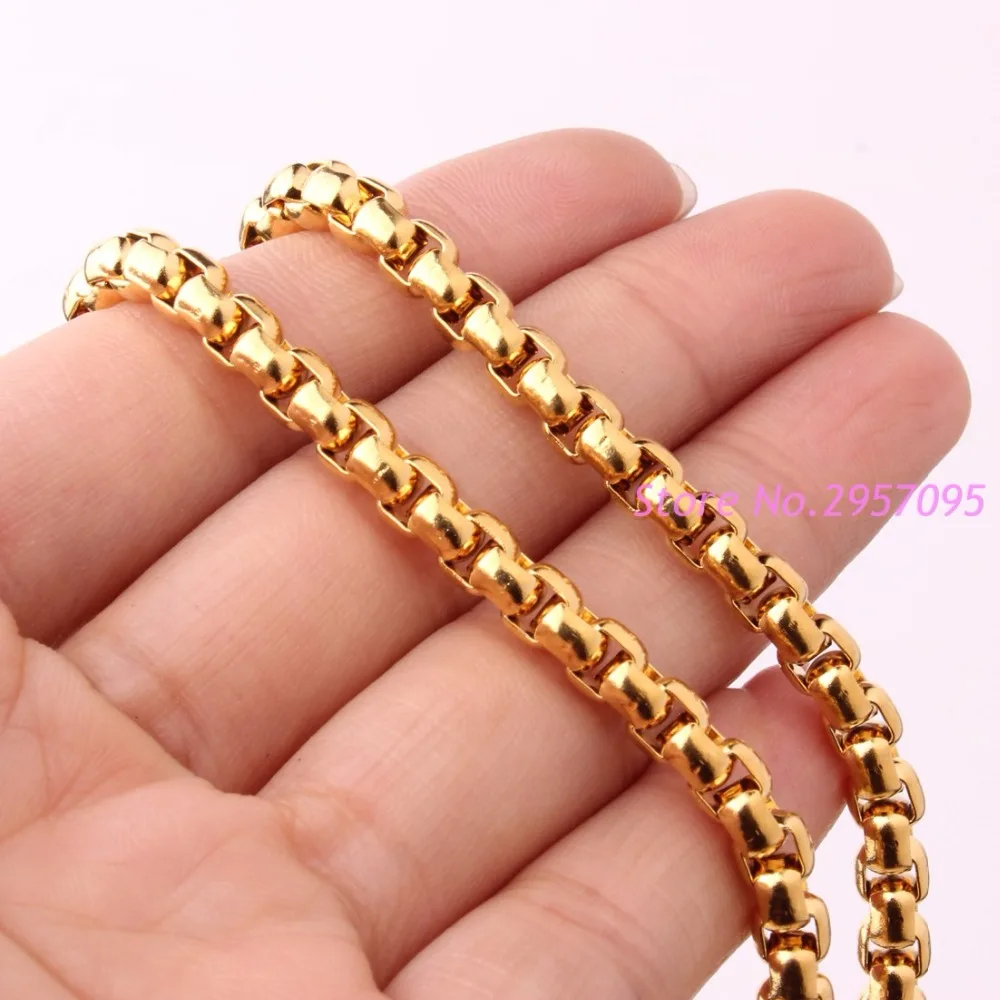 Цепочка из нержавеющей стали для мужчин и женщин ожерелье унисекс с круглыми