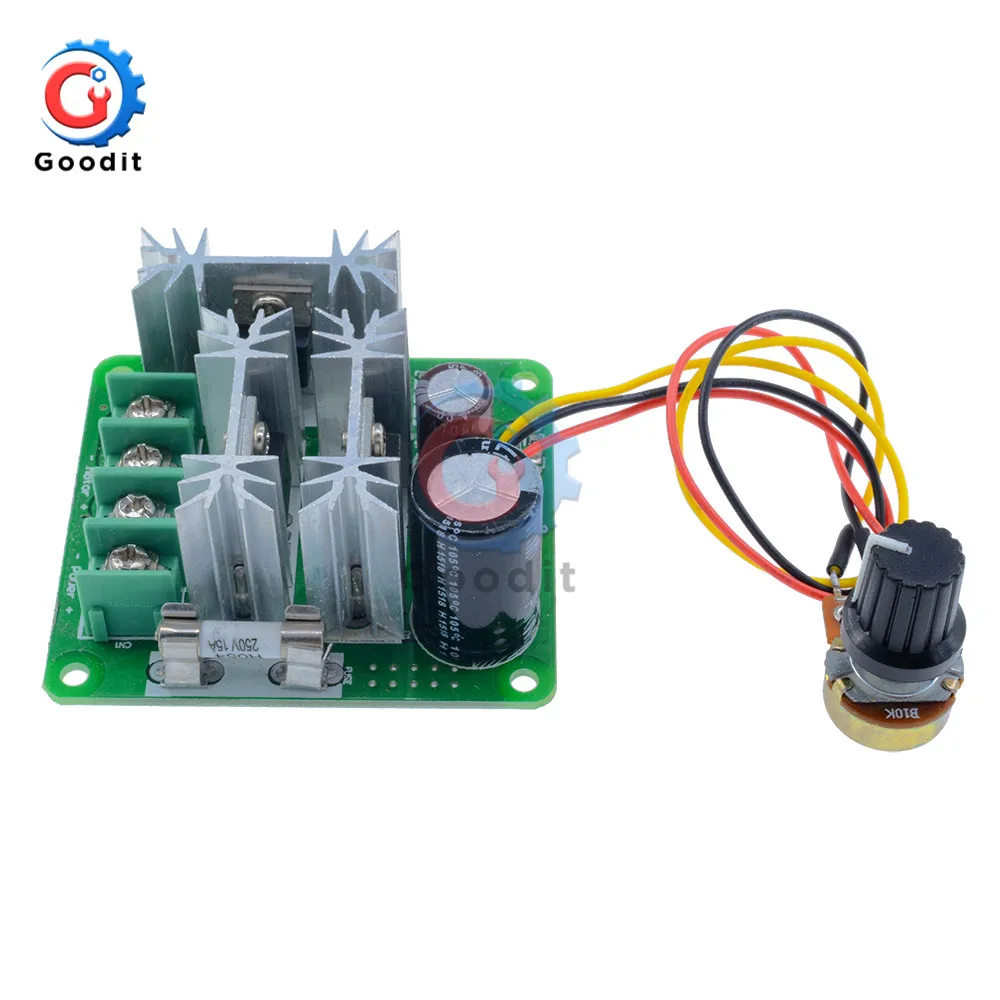 DC 6-90V 15A Pulse Width PWM Motor Speed Controller Switch 6V-90V With Reverse Polarity High Current Protection Board