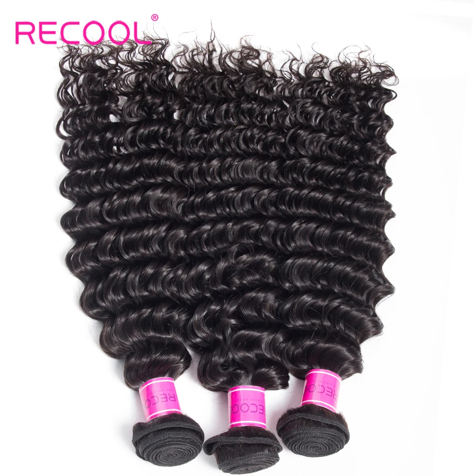 Recool волосы глубокая волна бразильские плетение Связки 3 Дело натуральный цвет