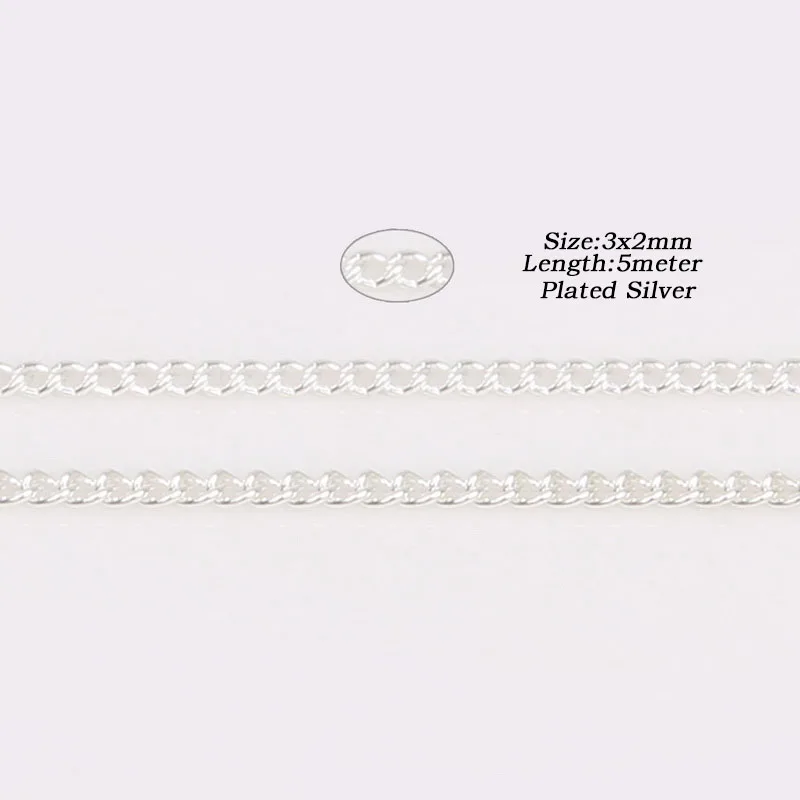 Металлическая цепочка для ожерелья 3 х2 мм 5 метров|chain sandal|chain brachain leash |