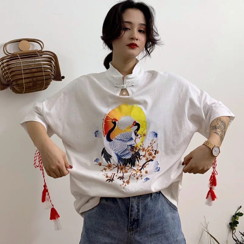 

Yukata Women Tops Summer 2019 Japanese Fashion Couple T Shirt Japanese Print Haori Mandarin Collar Kimonos Vogue Shirt FF2133