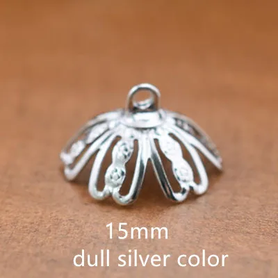 15mm dull silver 5 компл. 6-25 мм полый стеклянный шар с бисером колпачок набор orb Стеклянные Флаконы подвеска в форме стеклянной бутылки Глобус ювелирных изделий - Цвет: 15mm dull silver