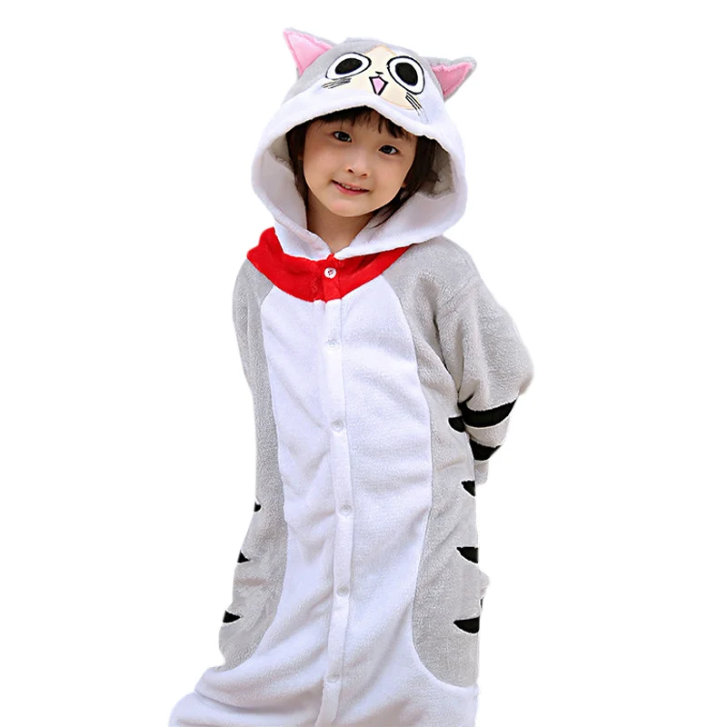 Cheese Cat 21 NEW кигуруми дети мальчики девочки с капюшоном животных единорог стежка пижамы зима мягкий пижамы комбинезон дети панда пегас пижамы милый пижама кигуруми для девочки мальчика единорога домашняя одежда - Цвет: Cheese Cat