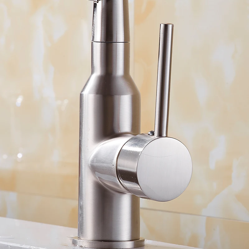 Светодиодный смеситель для кухни с резиновой щеткой никелевый одной ручкой кран