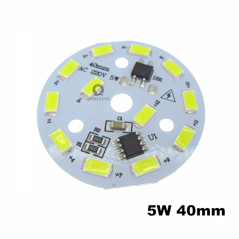 20 шт. 220 В SMD 5730 Светодиодная печатная плата с регулируемой яркостью 3 Вт 5 Вт 7 Вт 10 Вт 12 Вт 15 Вт 18 Вт 24 Вт интегрированная интеллектуальная Интегральная панель ic, белая, теплая, белая