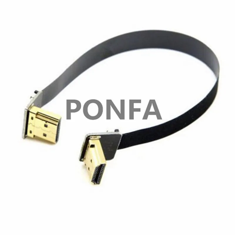 0,2 м FPV двойной Угловой 90 градусов HDMI Тип мужчина к мужчине HDTV FPC плоский кабель для мультикоптера аэрофотосъемки 10 см 50 см
