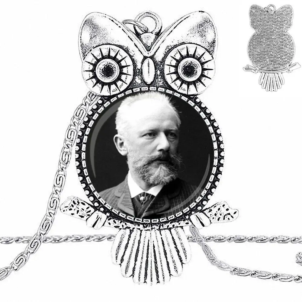 Винтажное ювелирное изделие стеклянный чокер с подвеской в виде совы длинное