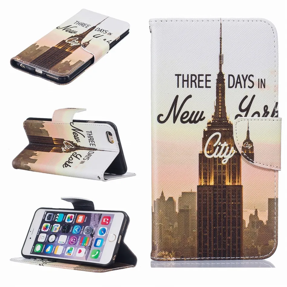 Цветные кожаные чехлы для телефона для Apple iPhone 5 5S SE 6 6S 7 8 Plus X XS MAX XR Чехлы для книг с отделениями для карт Fundas DP07G