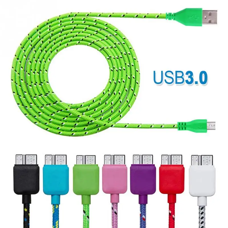Цветной 1 м 3 фута тканевый нейлон Usb 3,0 микро плетеный кабель для синхронизации данных и зарядки для samsung Galaxy S5 Note3 N9000