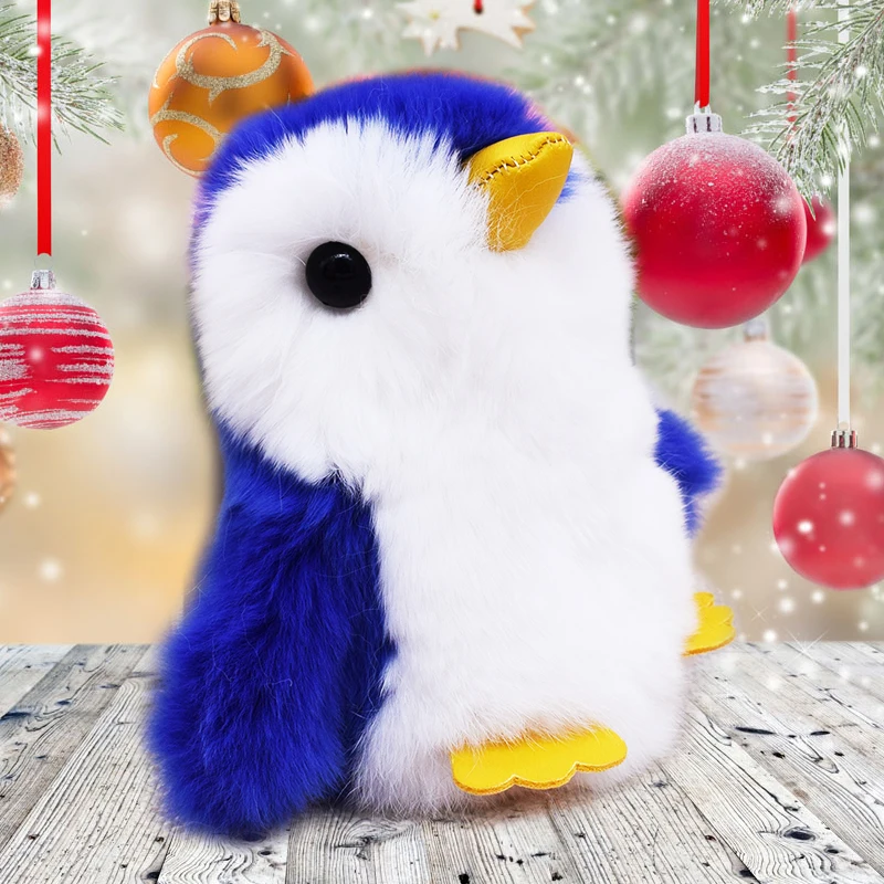 Мини помпон брелок Рекс Кролик Мех животных пингвин pom игрушки Для женщин Шарм