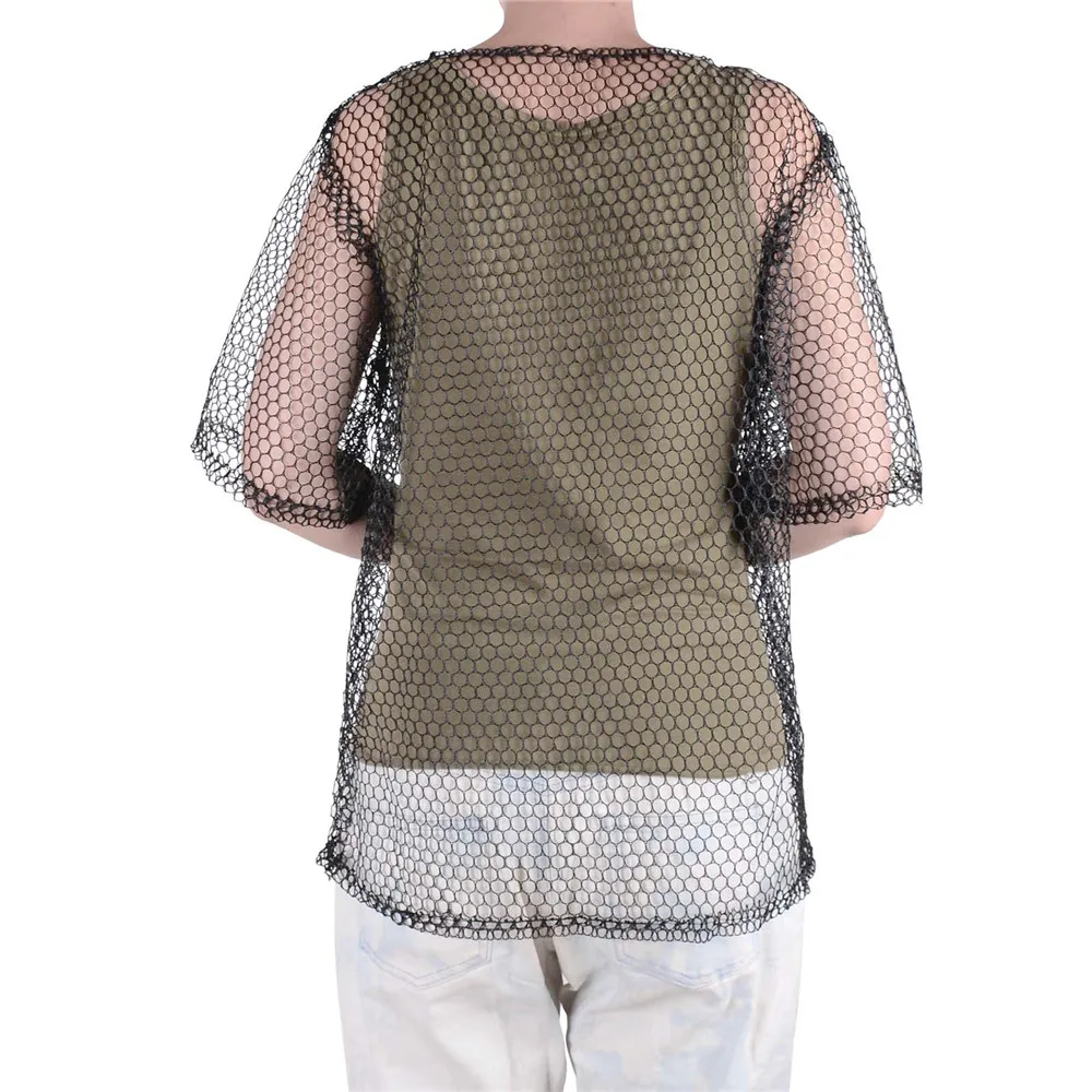 Неоновая Сетчатая футболка в стиле ретро 80-х годов сетчатая Верхняя