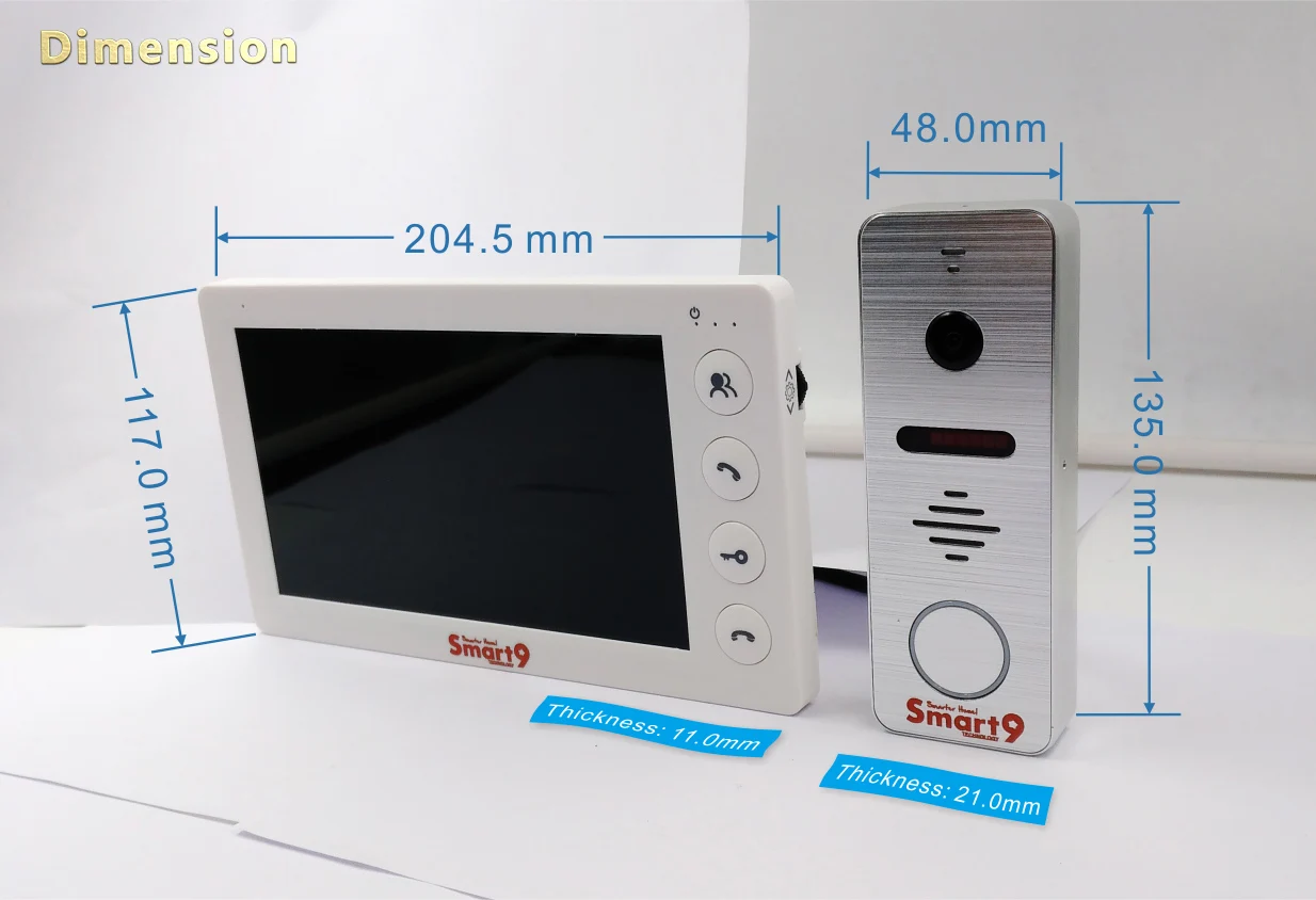 Smart9 видеодомофон, HD VDP DIY комплект, видео домофон, 4 провода дверной звонок системы, HD ИК дверная камера с " крытой панелью монитора