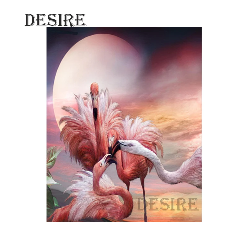 EASHRU алмазная живопись вышивка крестиком журавль птица животное Круглая Мозаика