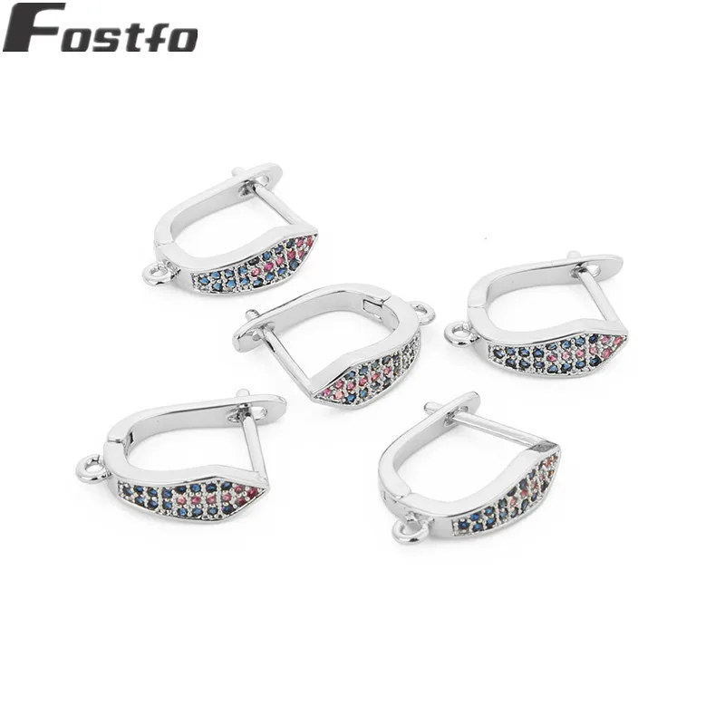 2pcs silver 02 Fostfo, 2 шт., 1,5*1,9 см, золотой, серебряный цвет, крючки для сережек с кристаллами для женщин, модные, сделай сам, серьги, ювелирное изделие, аксессуары - Цвет: 2pcs silver 02